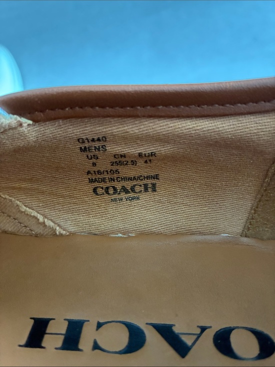 Coach White Leather Slip-On Sneakers with Brown Trim main image 5